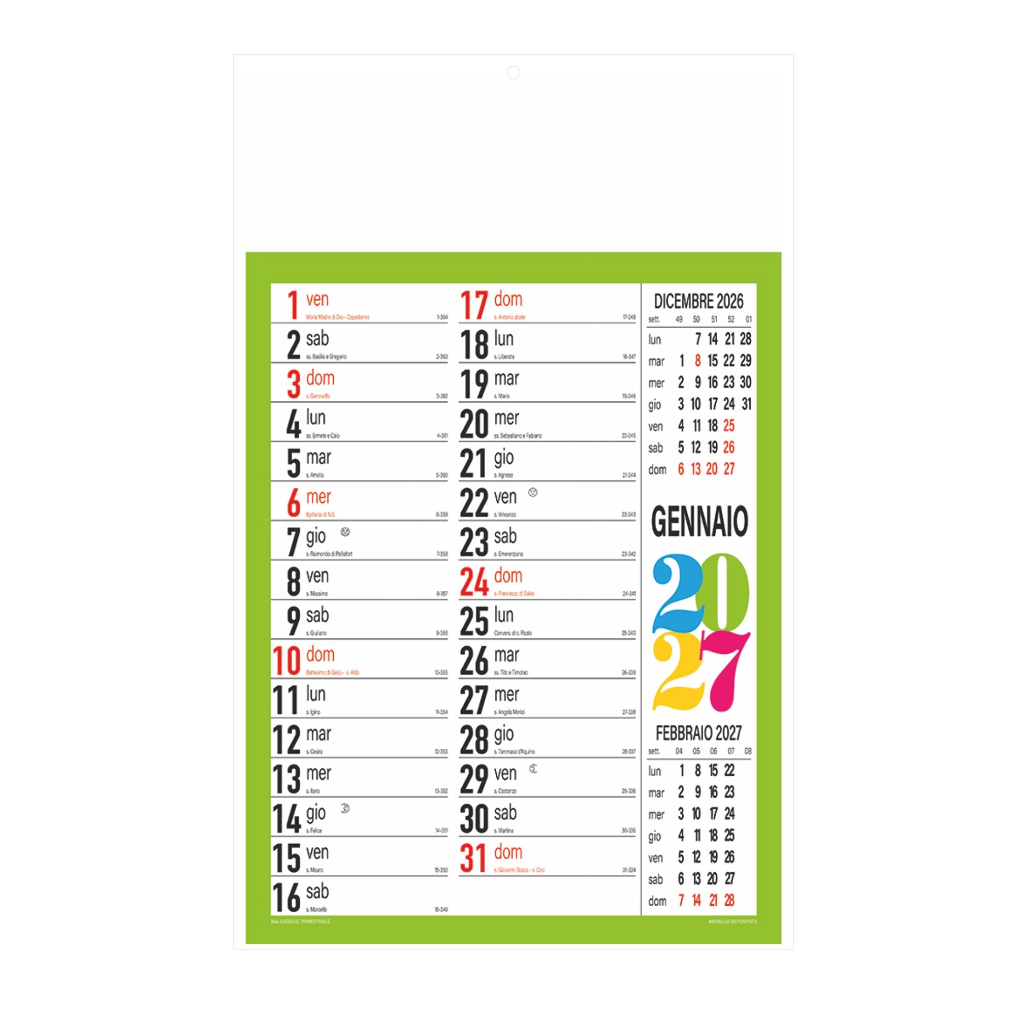 Immagine B064 - CALENDARIO SVEDESE 