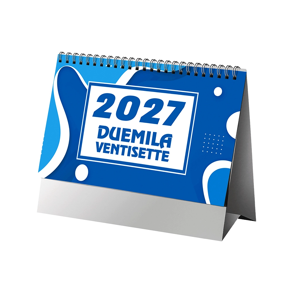 Immagine Calendario 2027 da tavolo mensile bicolore, 13 fogli su carta patinata opaca