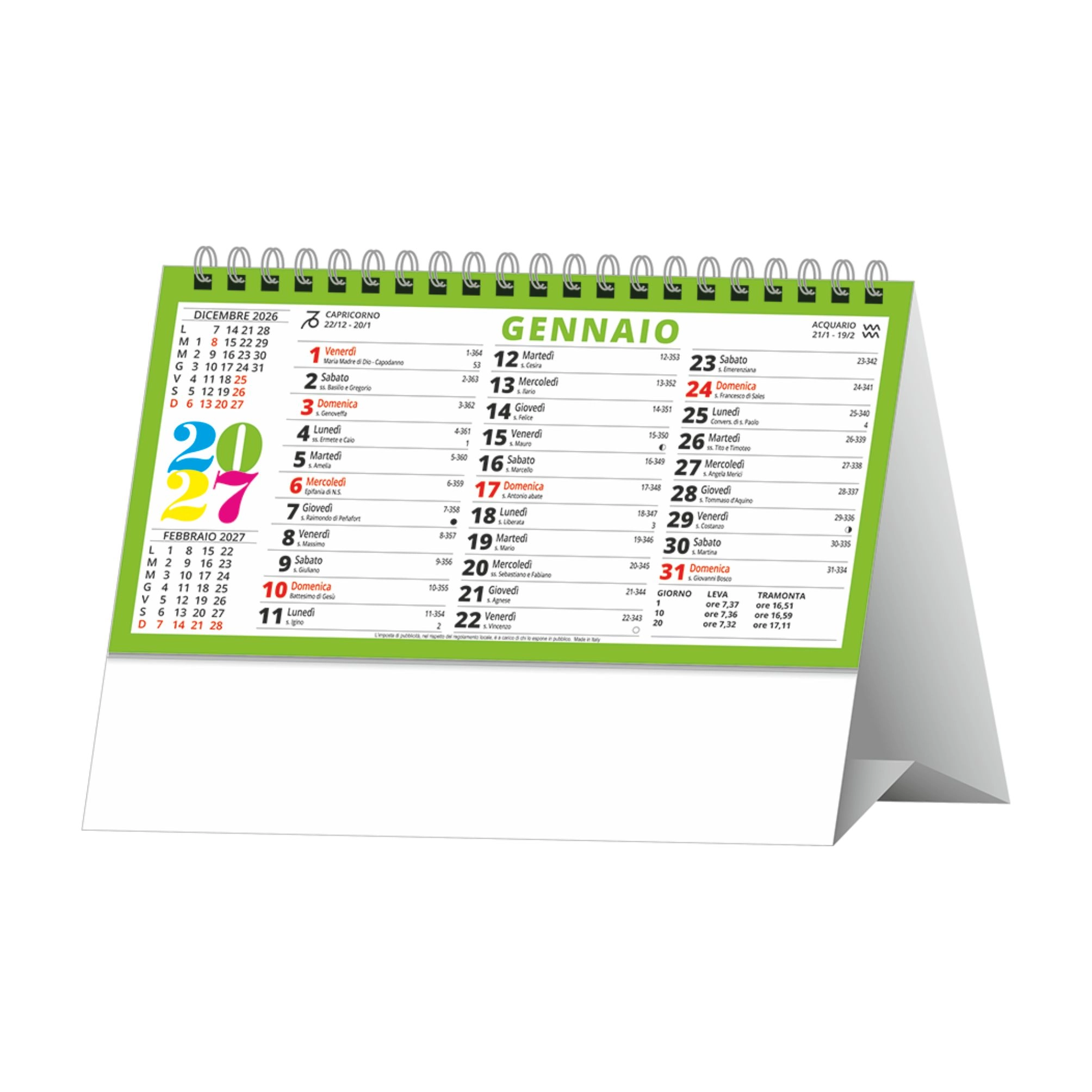 Immagine H015 CALENDARIO DA TAVOLO SVEDESE 