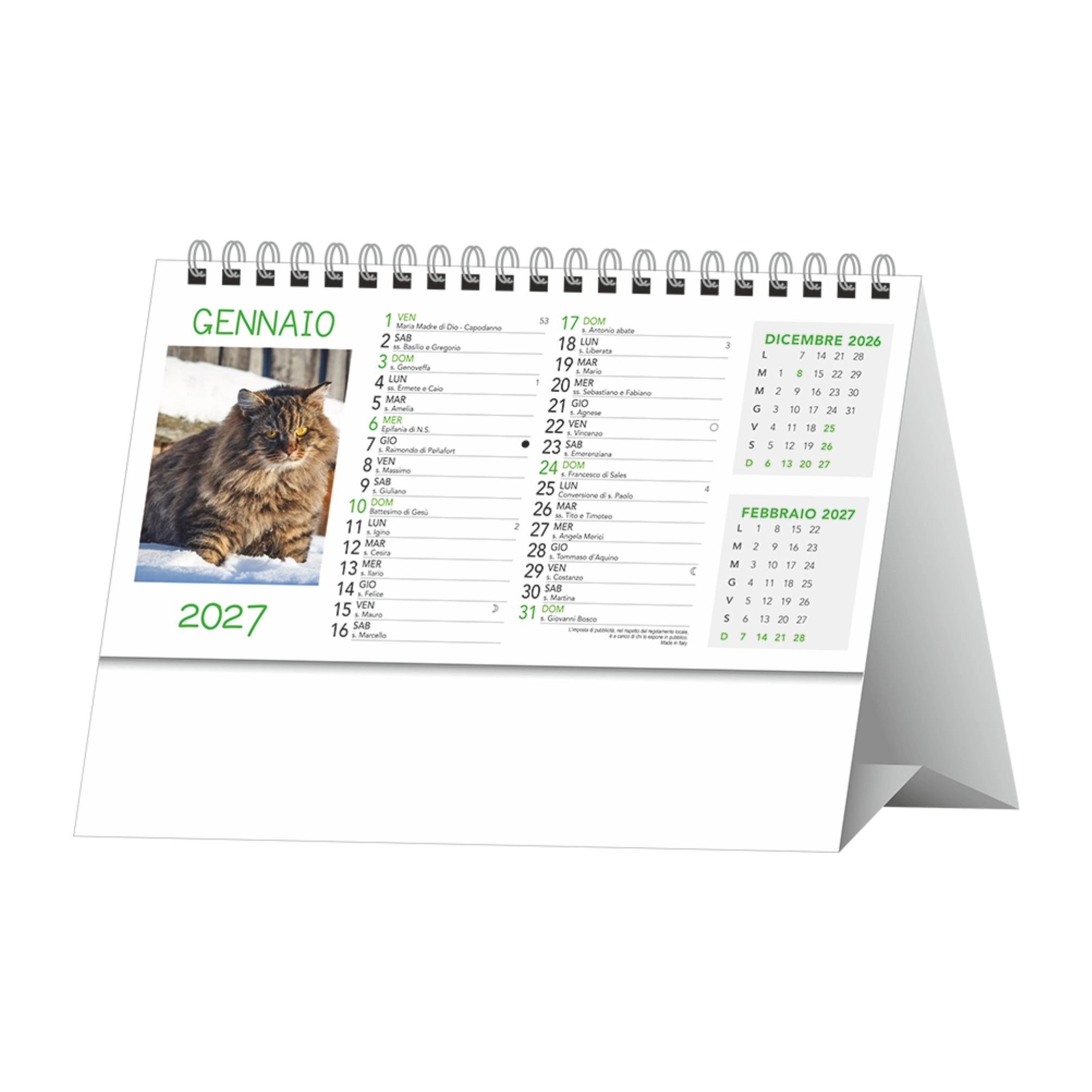 Immagine H012 CALENDARIO DA TAVOLO CANI E GATTI