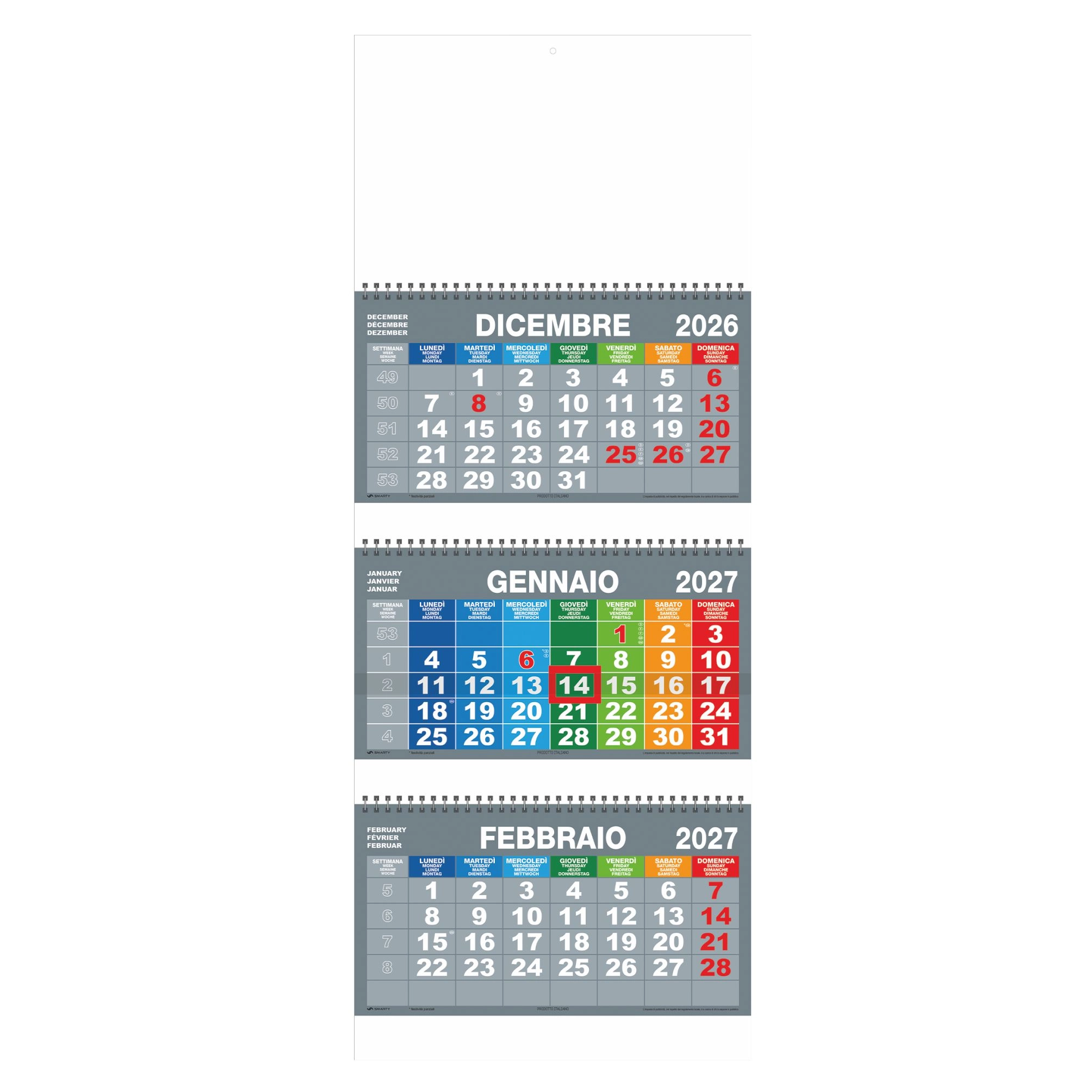Immagine F010 Calendario - Trittico con cursore