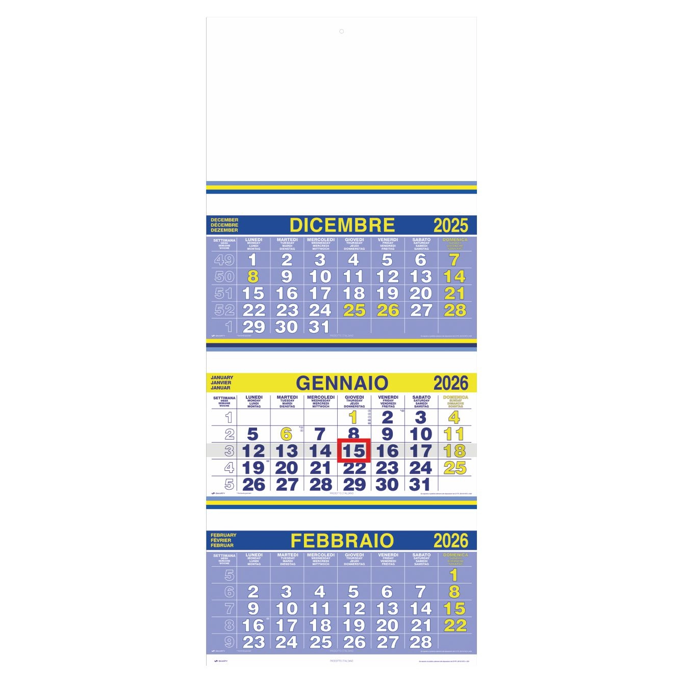 Immagine F001 - CALENDARIO TRITTICO