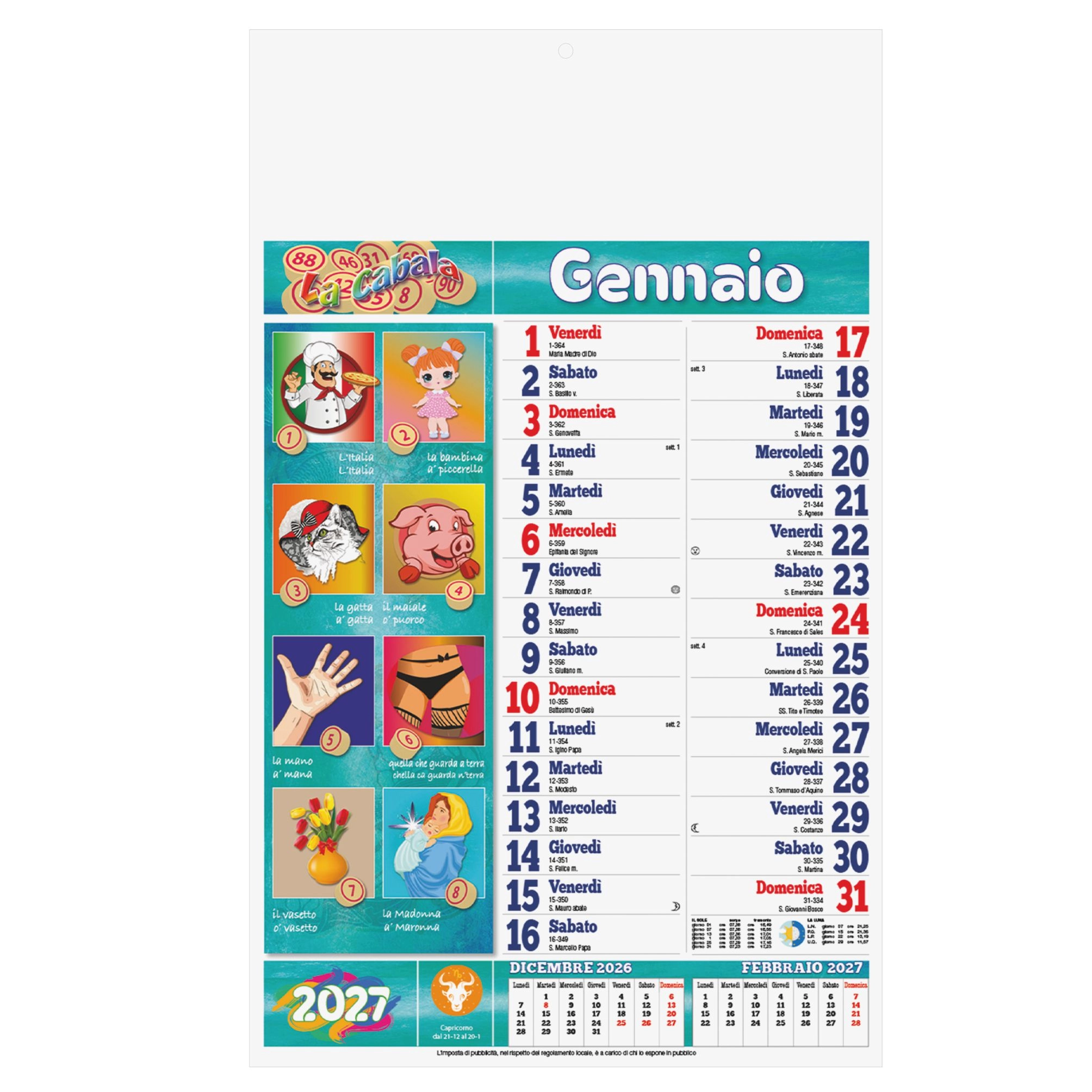 Immagine B083 - CALENDARIO CABALA