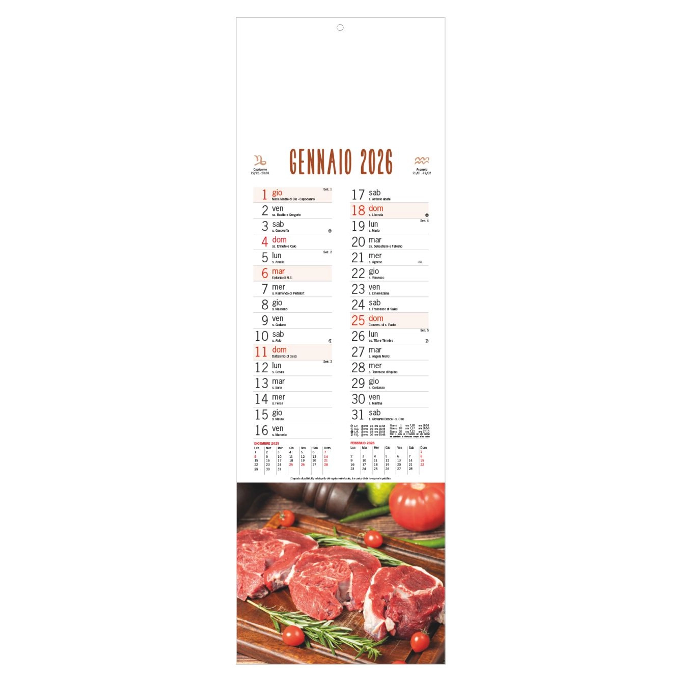 Immagine B079 - CALENDARIO CARNE 