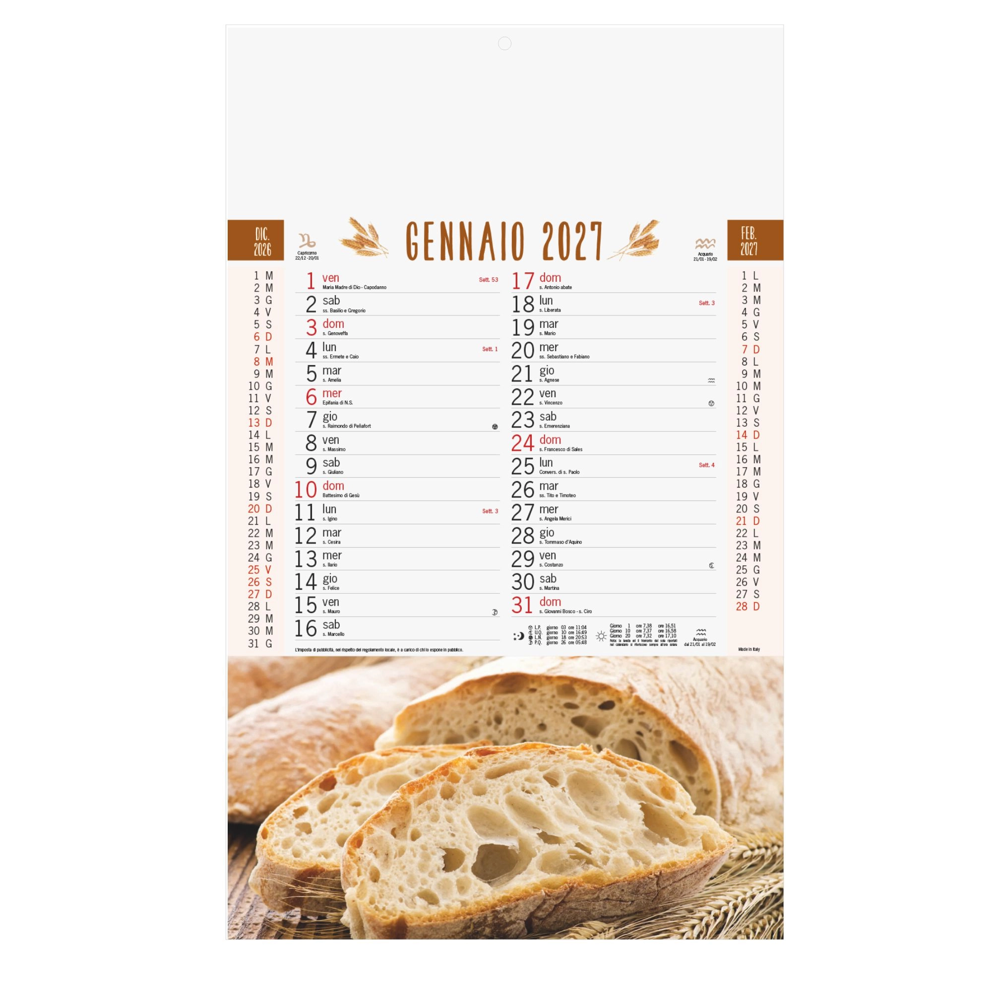 Immagine B026 - CALENDARIO PANE