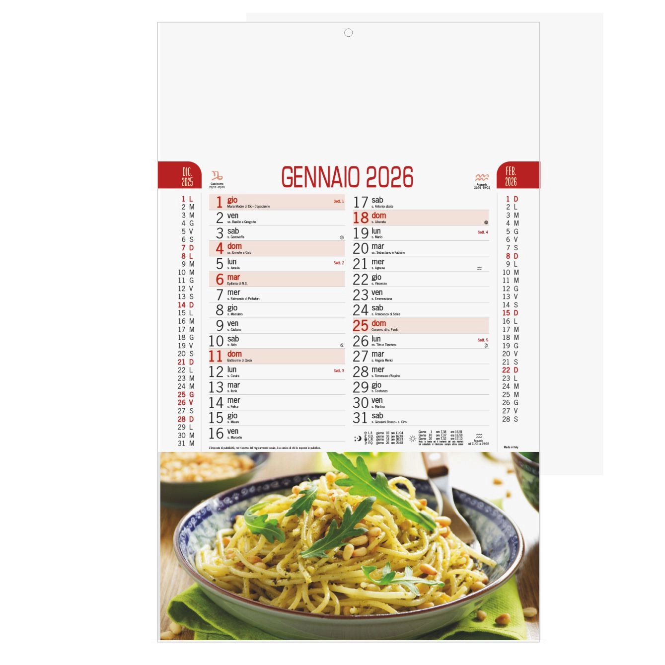 Immagine B004 - CALENDARIO GASTRONOMIA