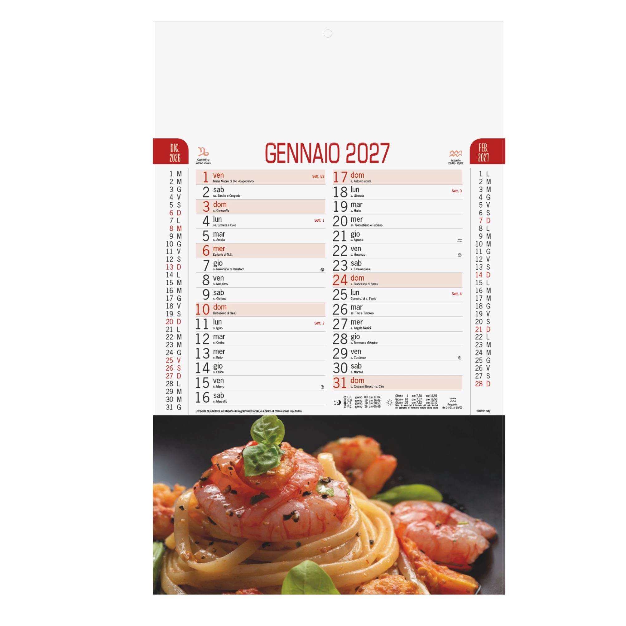 Immagine B004 - CALENDARIO GASTRONOMIA