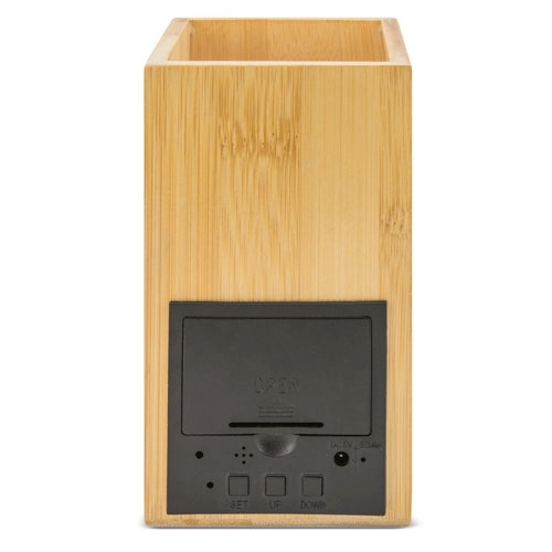 Immagine PORTAMATITE OROLOGIO IN BAMBÚ 