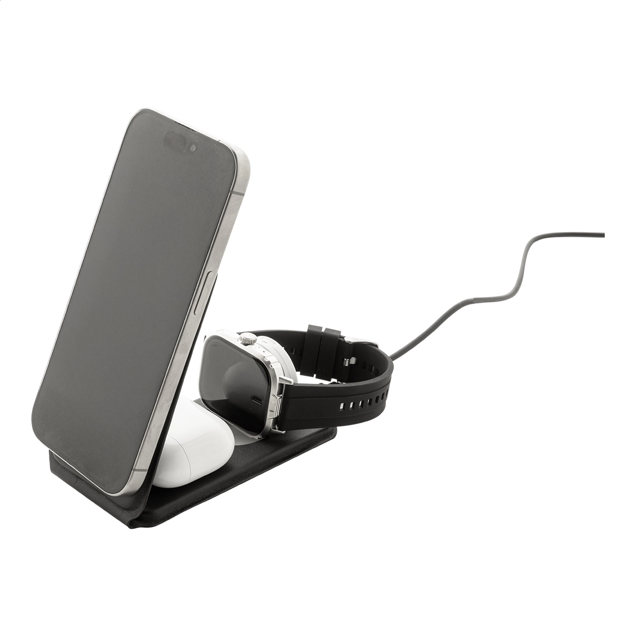 Immagine LuxCharge Stand Caricatore wireless in RPU con supporto per cellulare