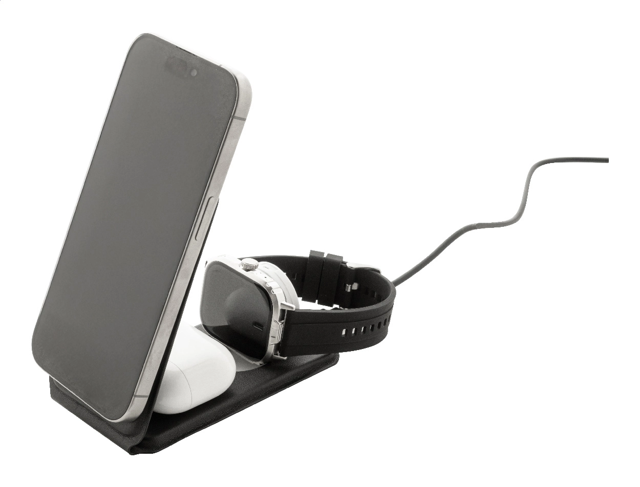 Immagine LuxCharge Stand Caricatore wireless in RPU con supporto per cellulare