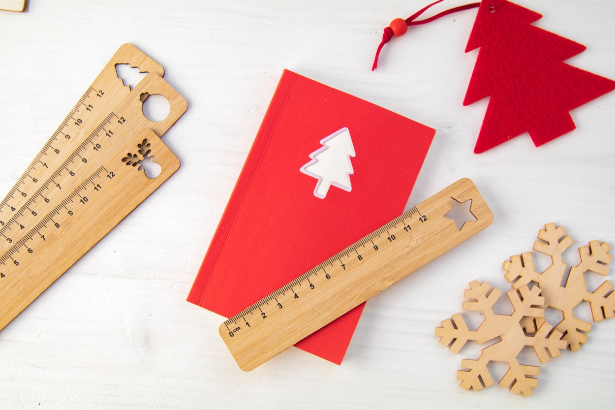 Immagine Lopsmarka Righello In Bambù, Albero Di Natale