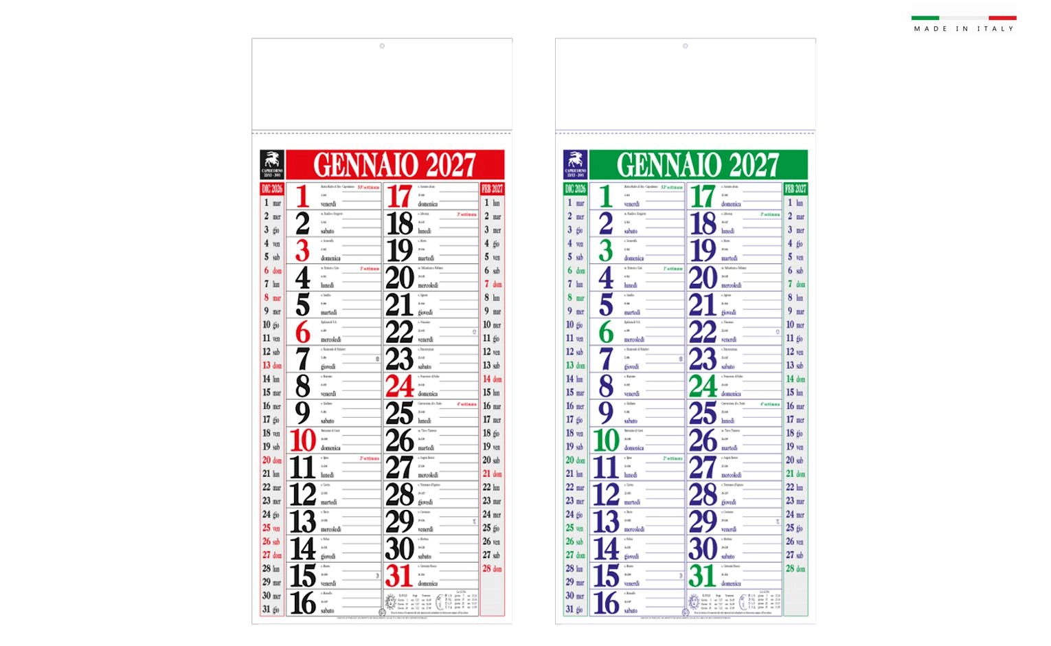 Immagine CALENDARIO OLANDESE MAXI 33x70 12 FOGLI