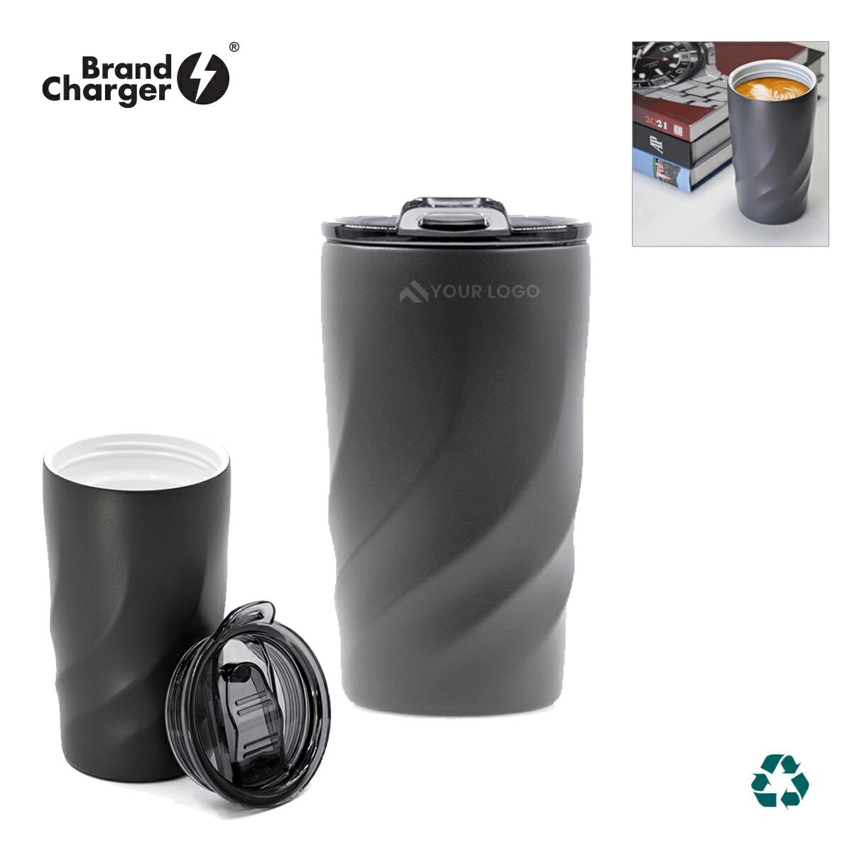 Immagine TAZZA DA VIAGGIO 400ML-VORTEX CALIX CERAMICA,BRANDCHARGER