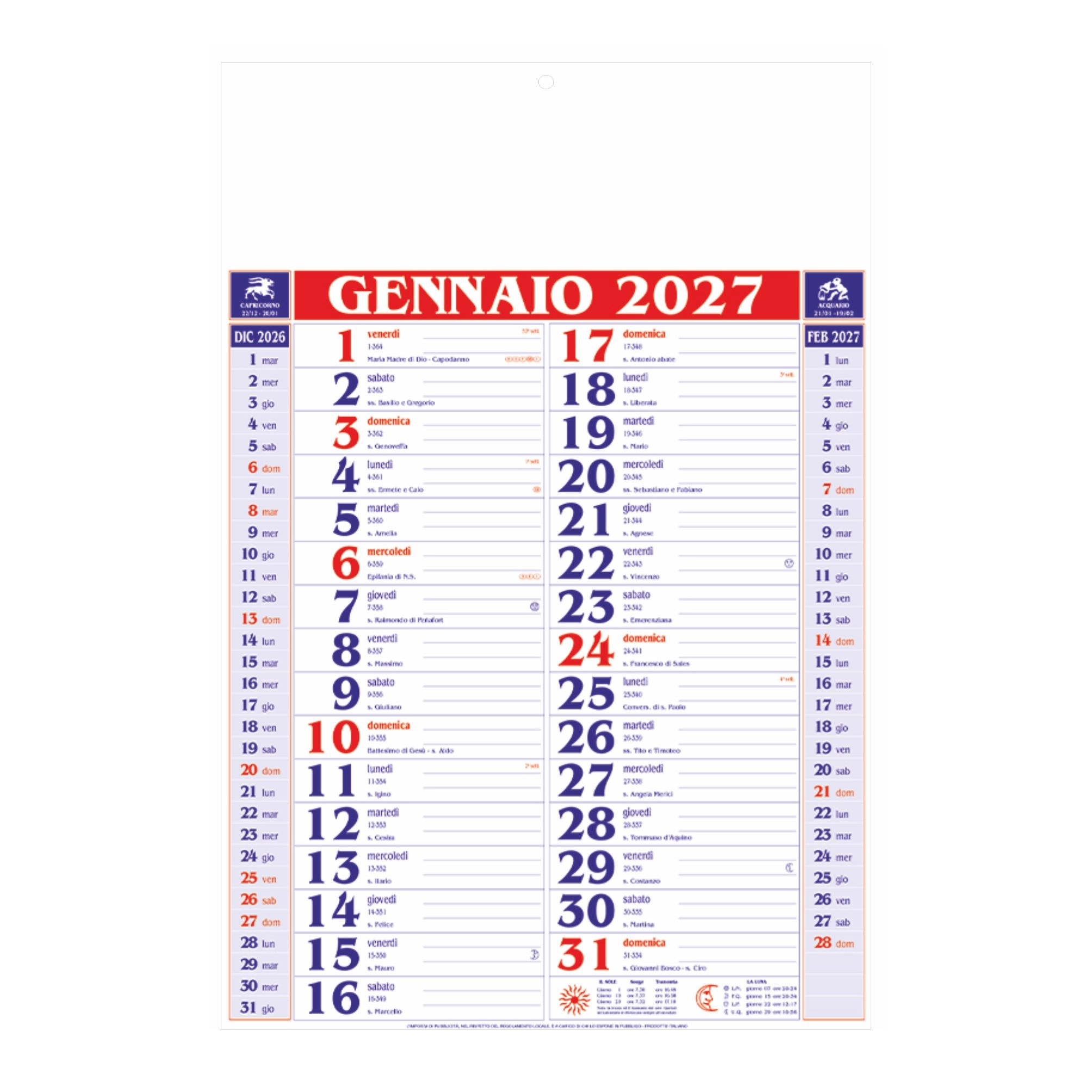 Immagine B102 - Calendario Olandese Medio