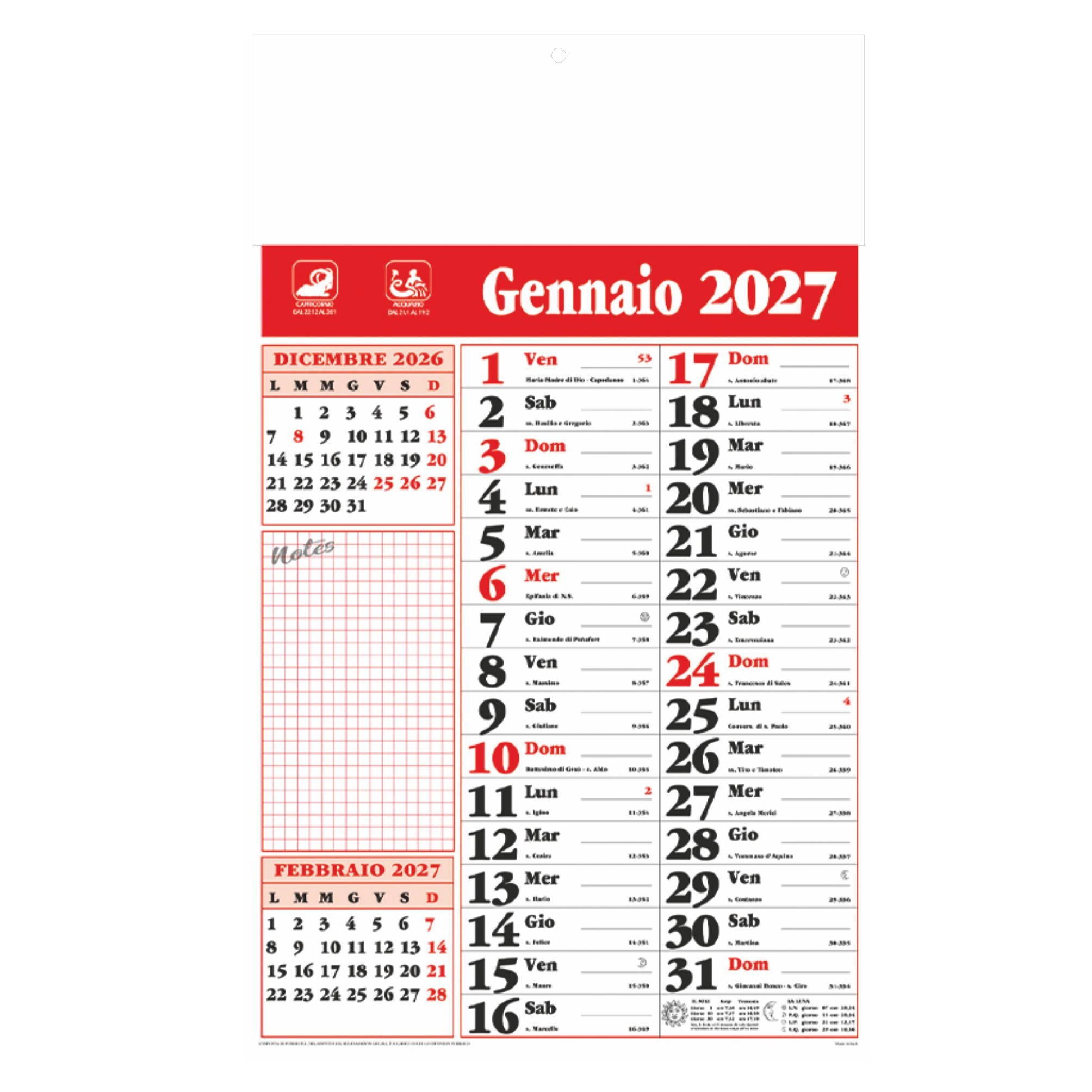 Immagine B060 CALENDARIO OLANDESE NOTES