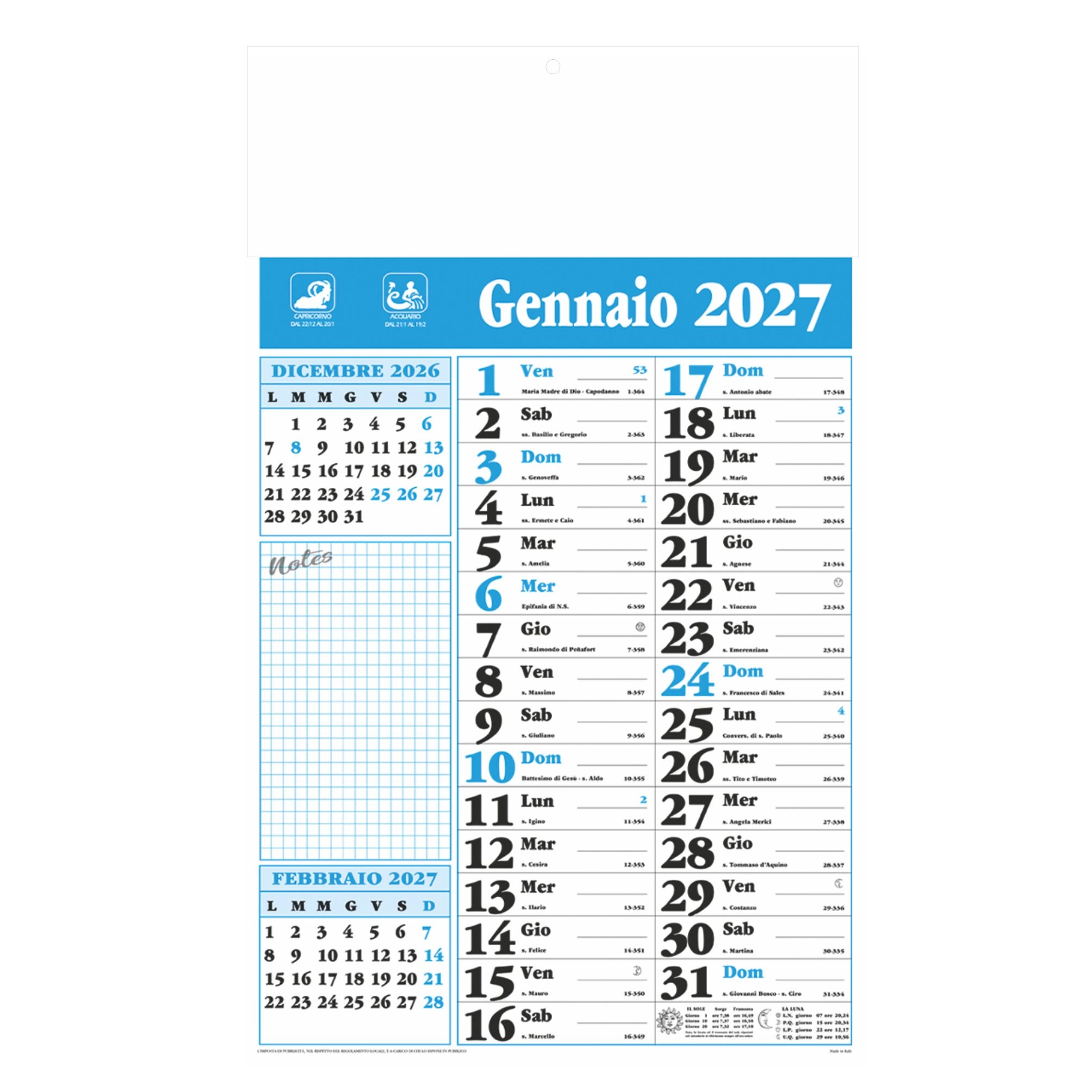 Immagine B060 CALENDARIO OLANDESE NOTES