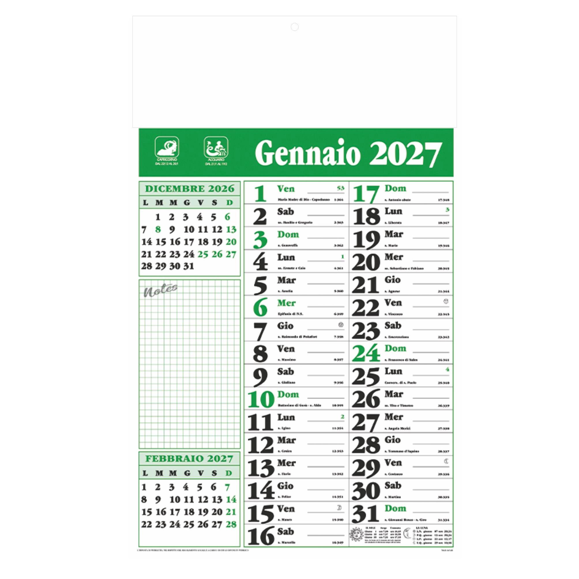 Immagine B060 CALENDARIO OLANDESE NOTES