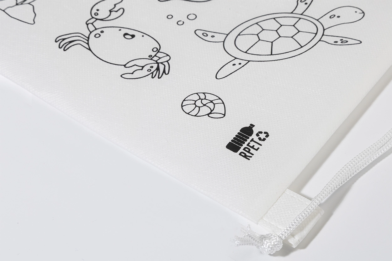 Immagine Zocolo Borsa con cordoncino da colorare RPET, animali