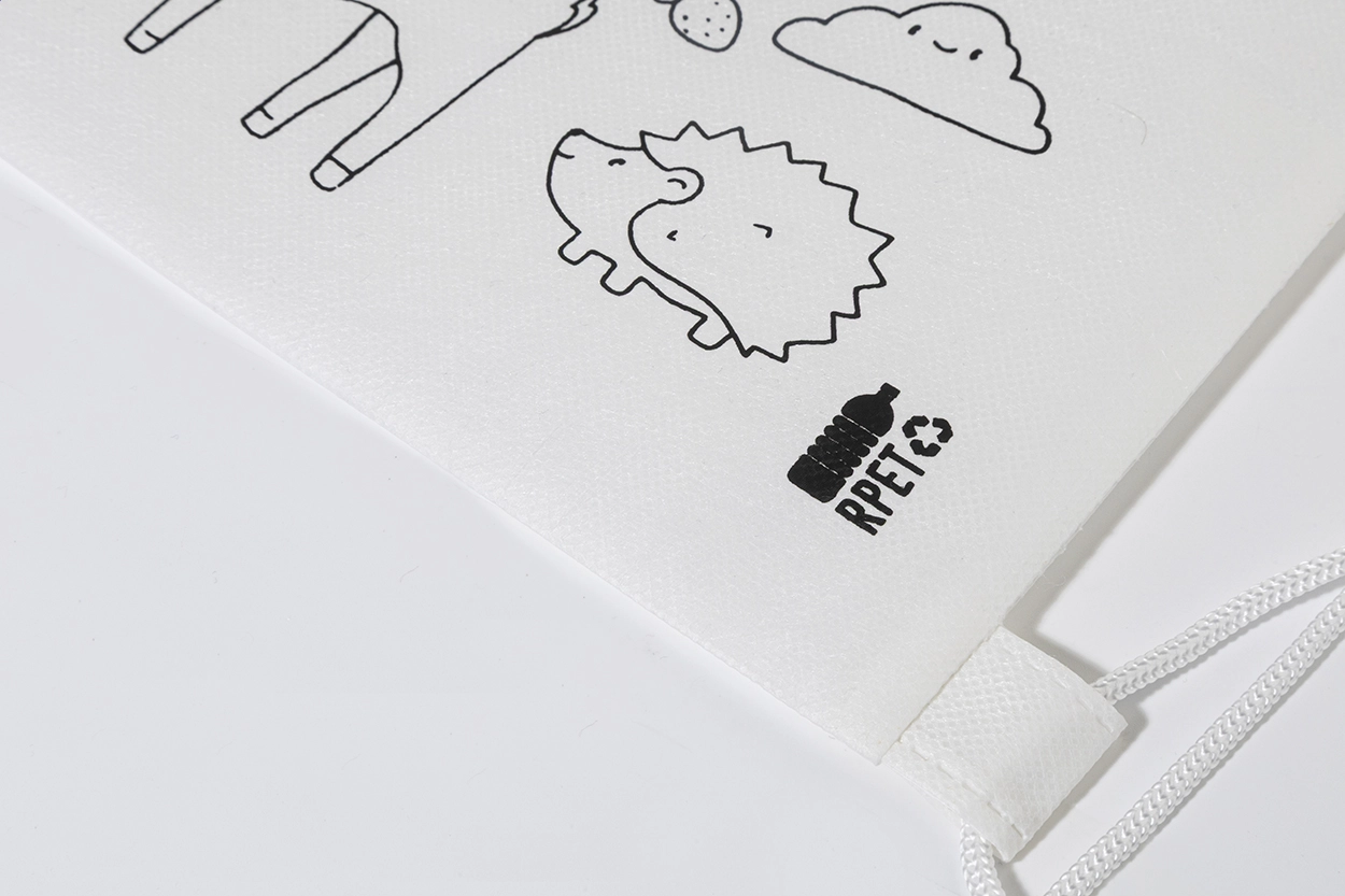 Immagine Zocolo Borsa con cordoncino da colorare RPET, animali