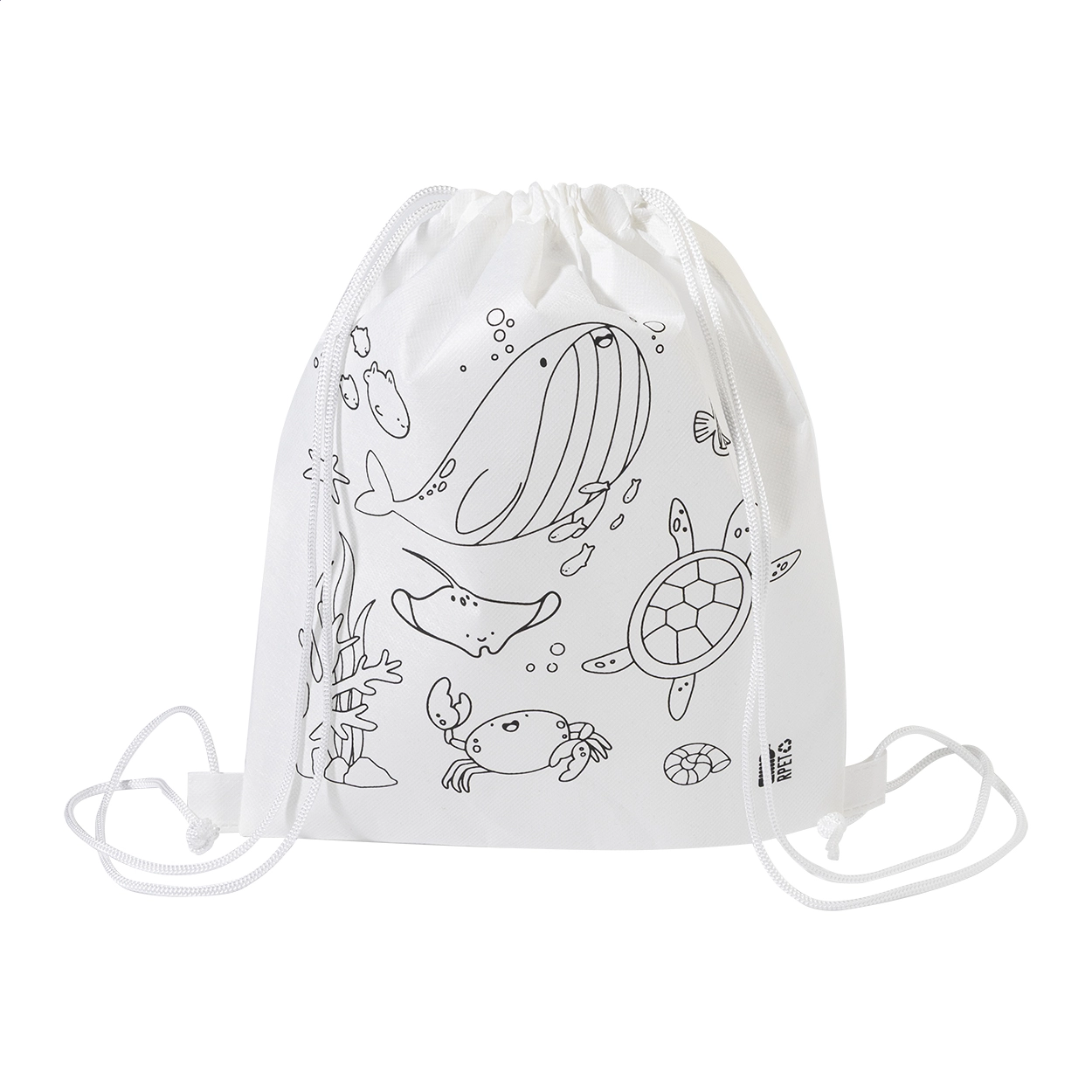 Immagine Zocolo Borsa con cordoncino da colorare RPET, animali