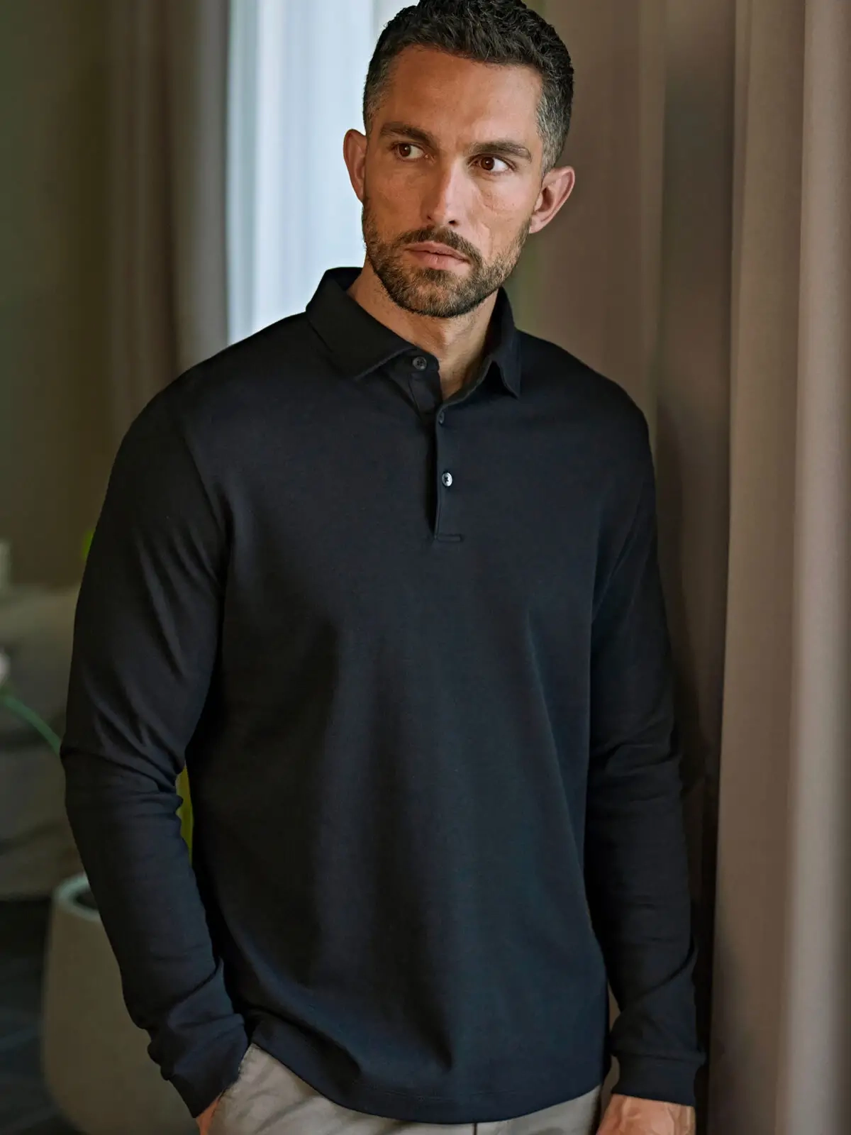 Immagine Pima Cotton Long Sleeve Polo