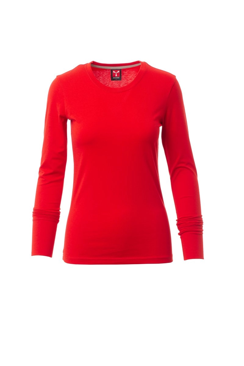 Immagine T-shirt girocollo manica lunga sfiancata da donna - PINETA LADY