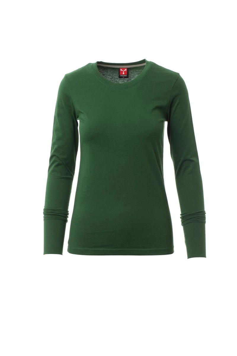 Immagine T-shirt girocollo manica lunga sfiancata da donna - PINETA LADY