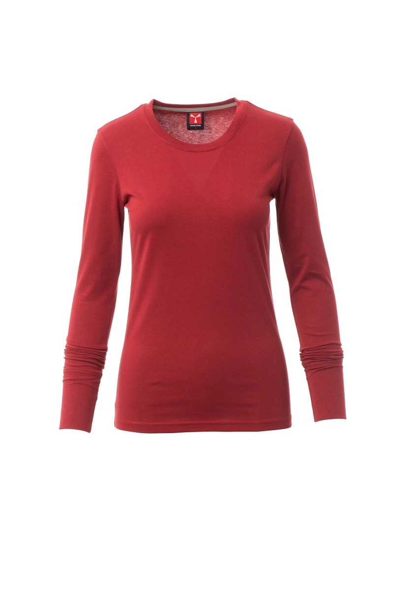 Immagine T-shirt girocollo manica lunga sfiancata da donna - PINETA LADY