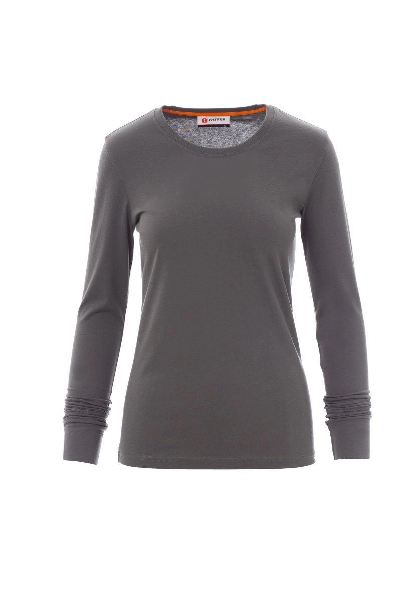 Immagine T-shirt girocollo manica lunga sfiancata da donna - PINETA LADY