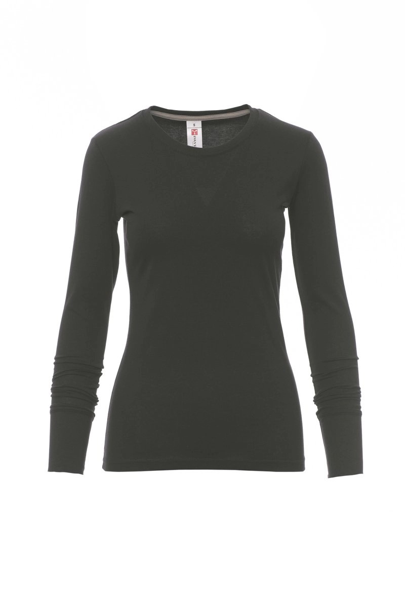 Immagine T-shirt girocollo manica lunga sfiancata da donna - PINETA LADY