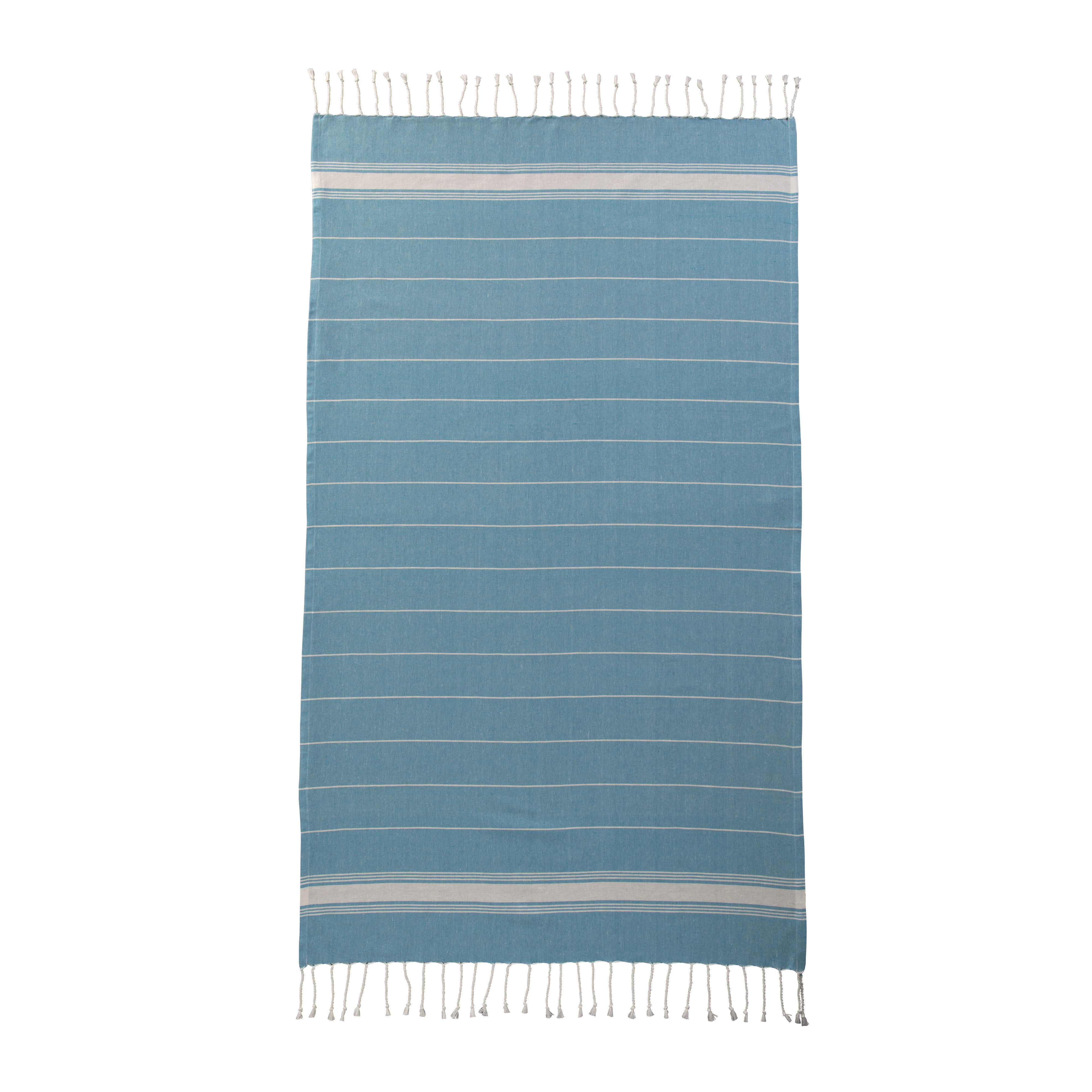 Immagine Telo mare/pareo stile Fouta 100% cotone 182gr/m2 con frange, misura 90x170 cm