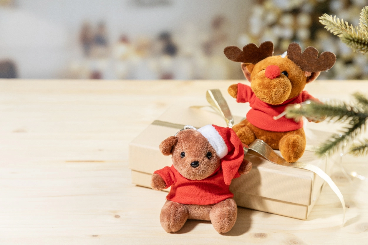 Immagine Julnalle portachiavi natalizio con orsetto in peluche