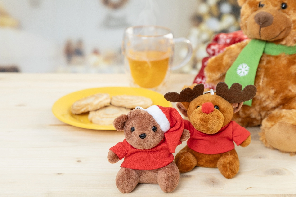 Immagine Julnalle portachiavi natalizio con orsetto in peluche