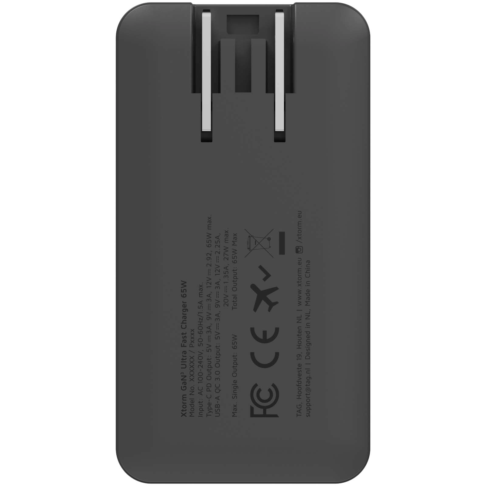 Immagine Set caricabatterie rapido da viaggio da 65 W con cavo e custodia Xtorm