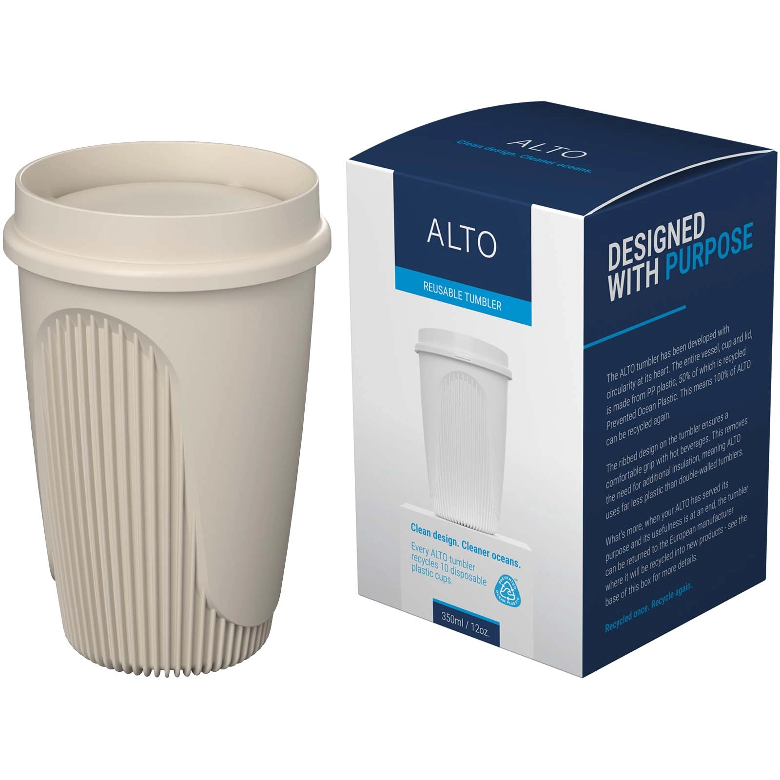 Immagine Bicchiere da 350 ml con coperchio a 360° Alto POP