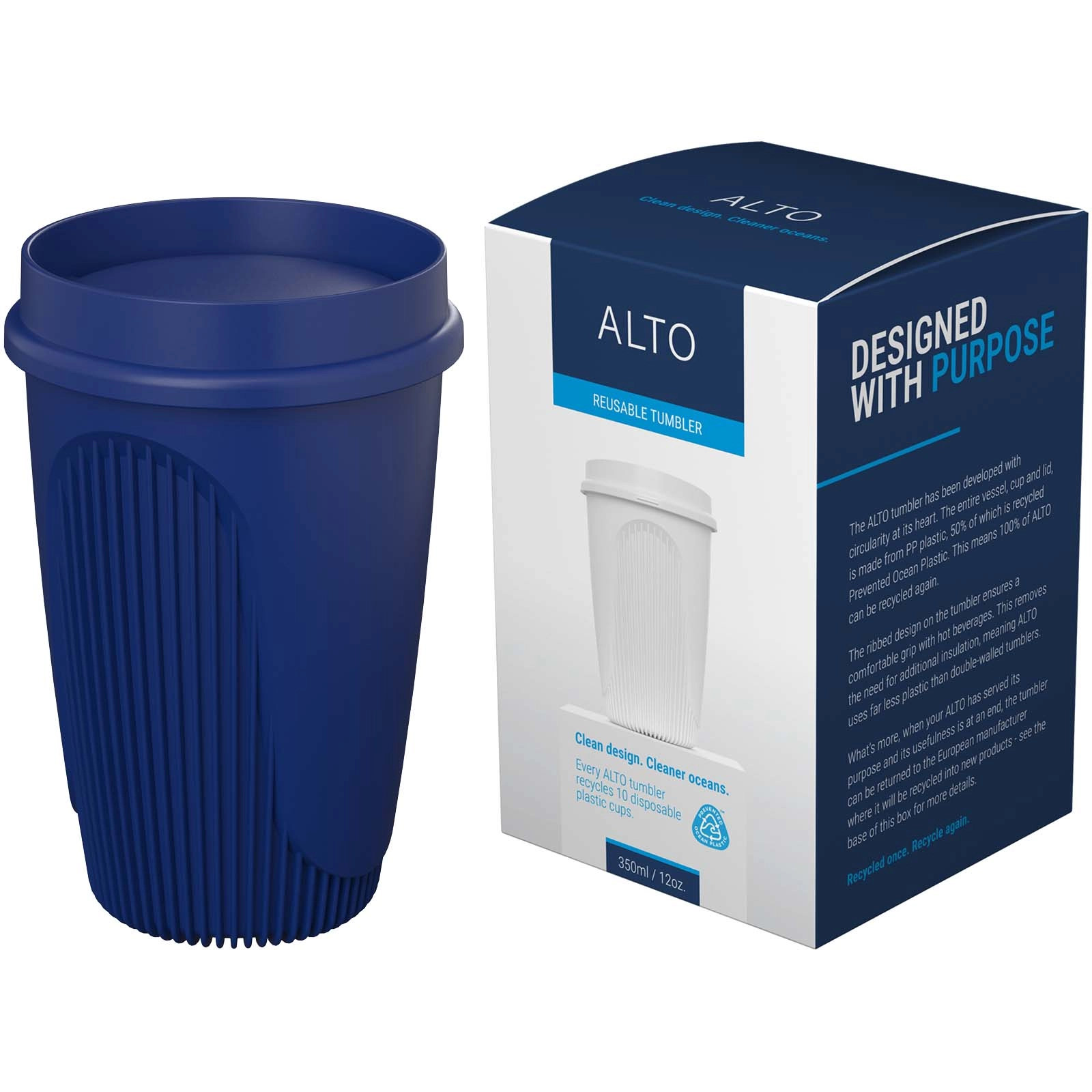 Immagine Bicchiere da 350 ml con coperchio a 360° Alto POP