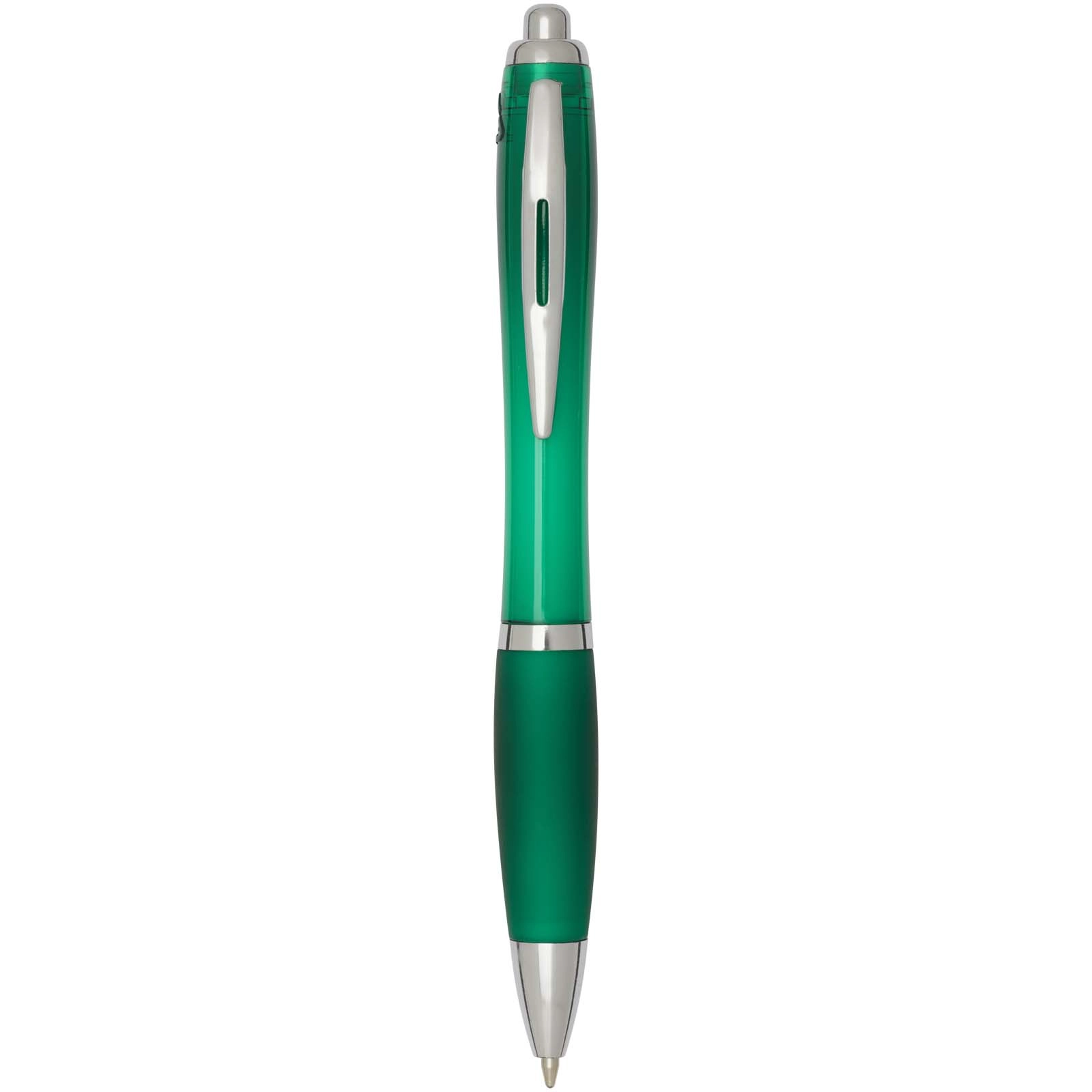 Immagine Penna a sfera in plastica riciclata certificata RCS con fusto e impugnatura colorati (inchiostro blu) Nash