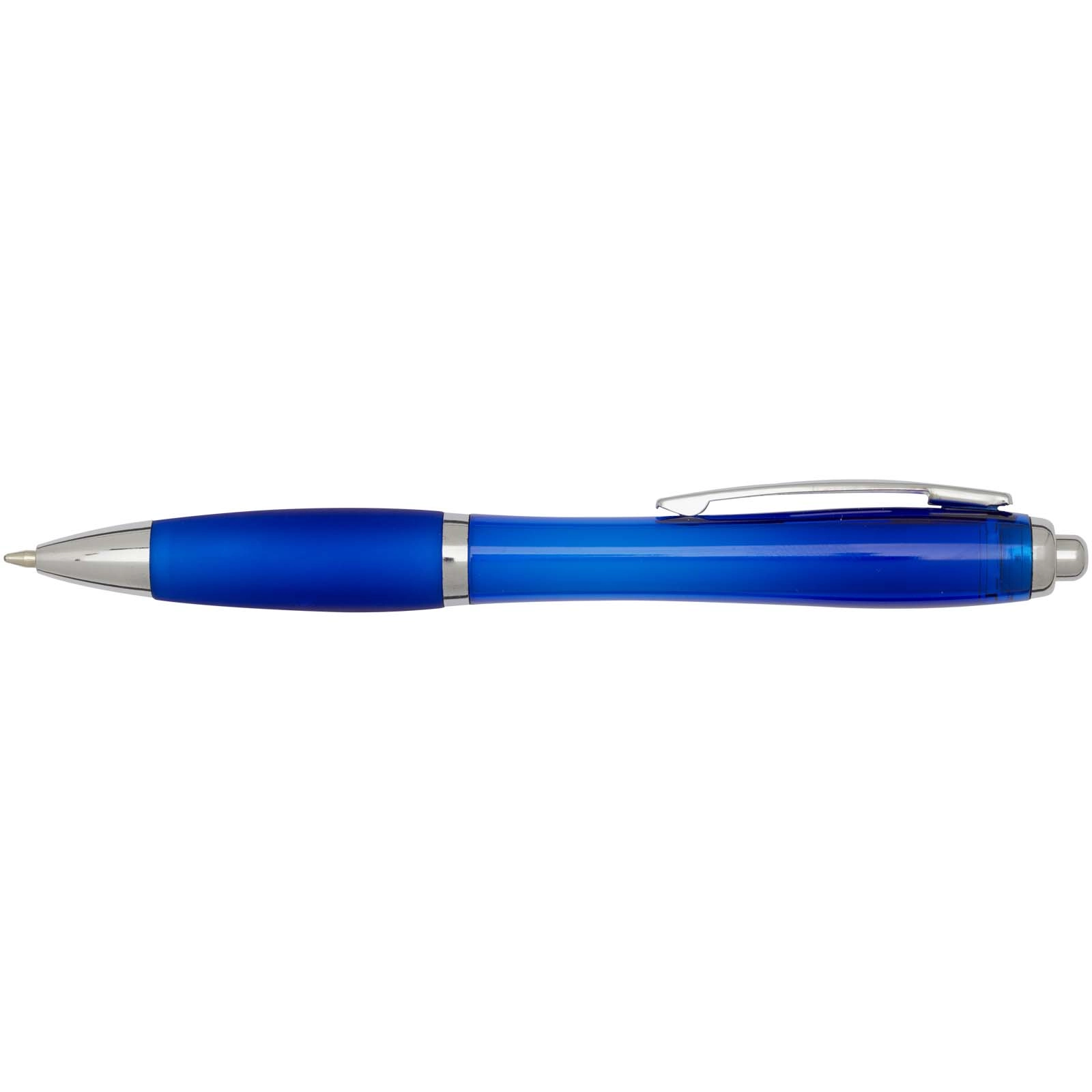 Immagine Penna a sfera in plastica riciclata certificata RCS con fusto e impugnatura colorati (inchiostro blu) Nash