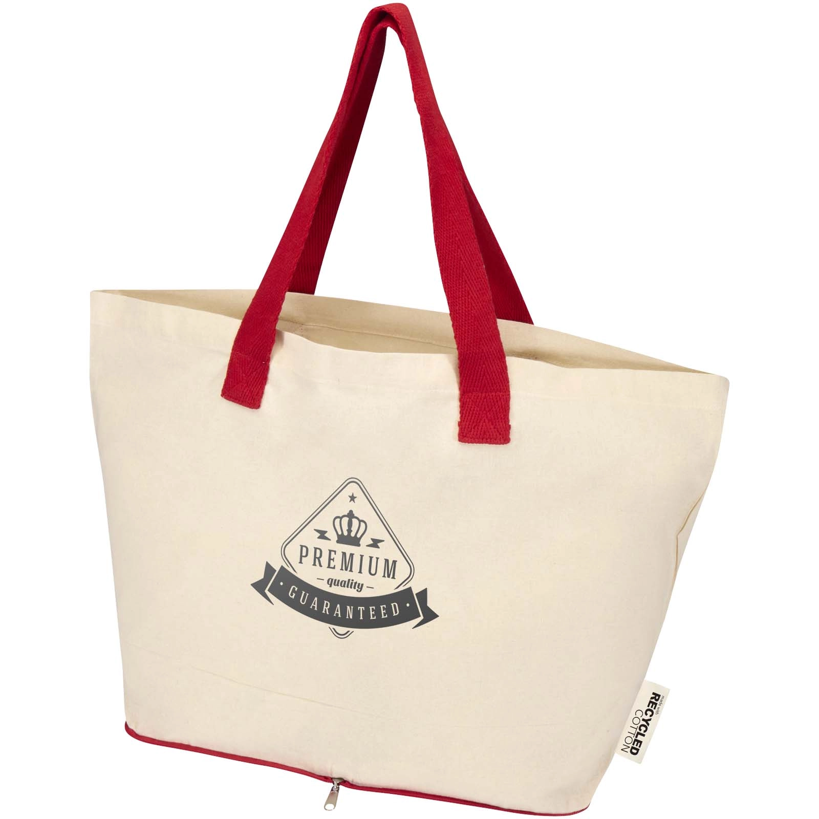 Immagine Tote bag pieghevole in cotone riciclato certificato GRS da 140 g/m² Sierra - 12L
