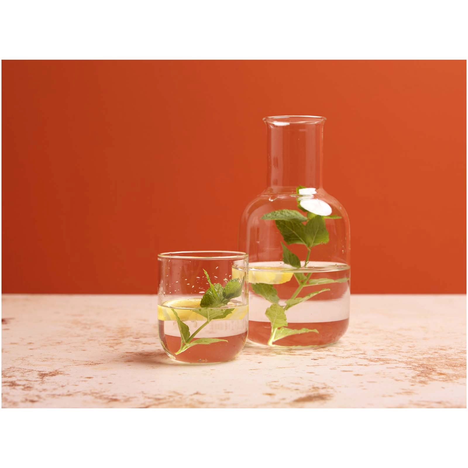 Immagine Set di caraffa e bicchieri in vetro con finitura opaca Amelie
