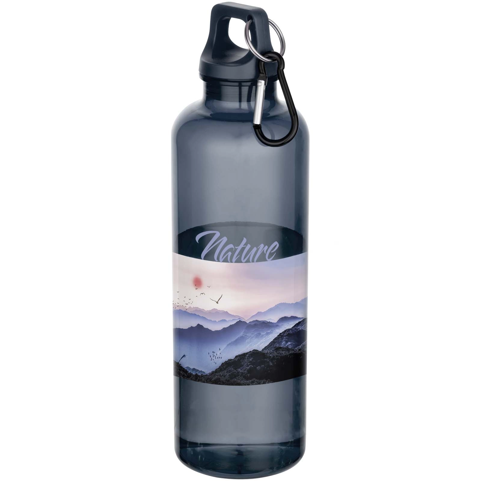 Immagine Borraccia in plastica riciclata certificata RCS da 750 ml con moschettone Oregon