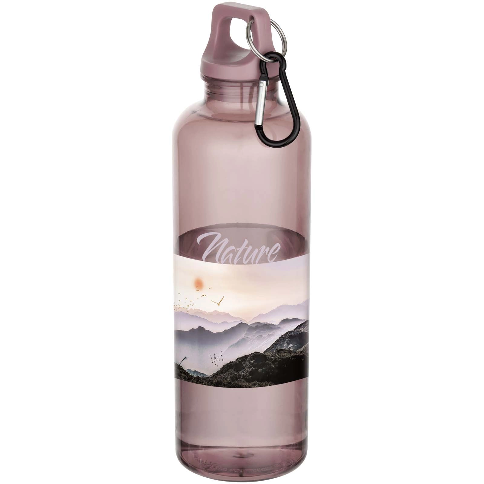 Immagine Borraccia in plastica riciclata certificata RCS da 750 ml con moschettone Oregon