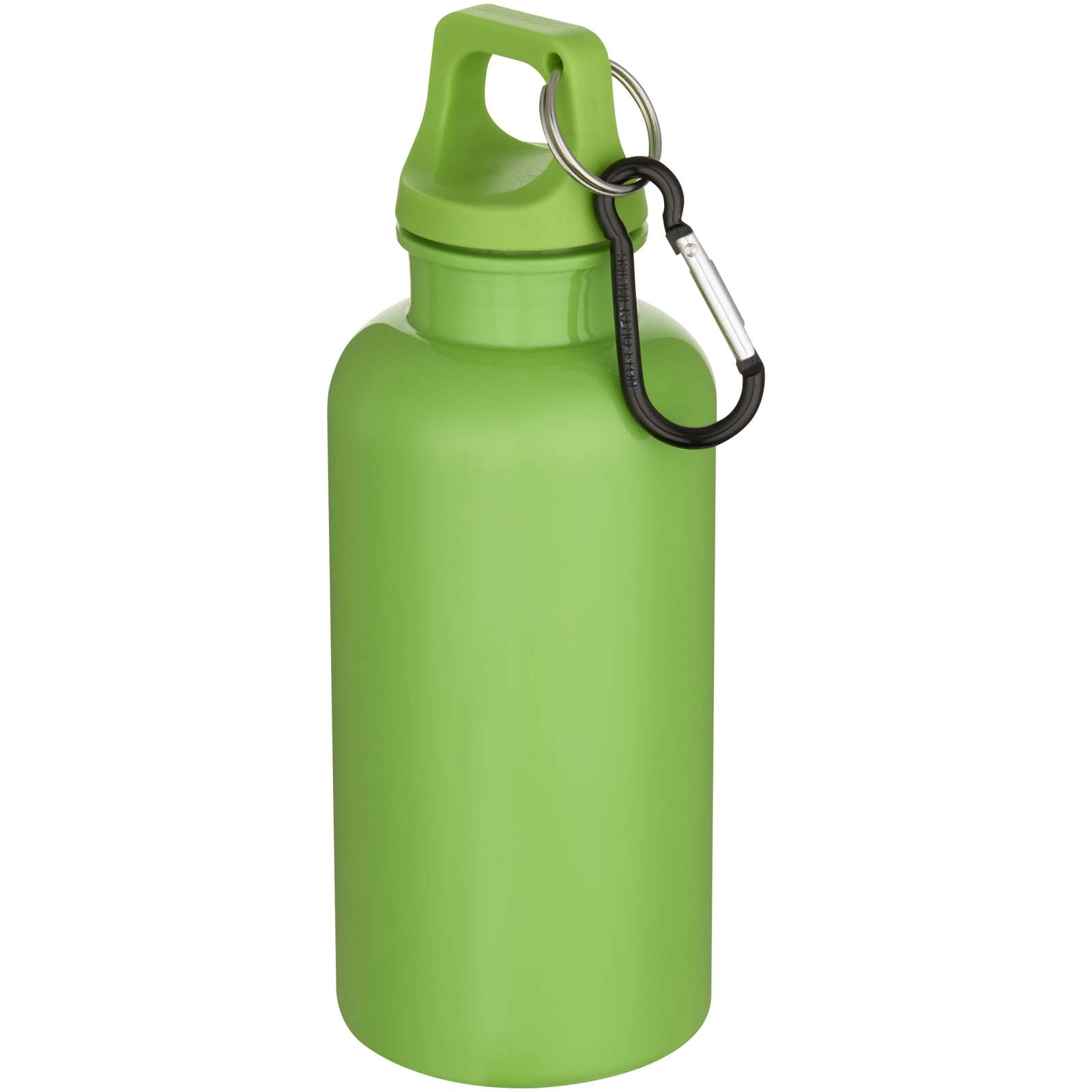 Immagine Borraccia in plastica riciclata RCS in tinta unita da 400 ml con moschettone Oregon 