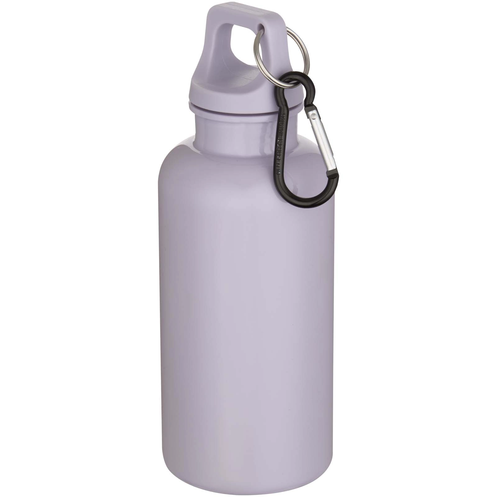 Immagine Borraccia in plastica riciclata RCS in tinta unita da 400 ml con moschettone Oregon 