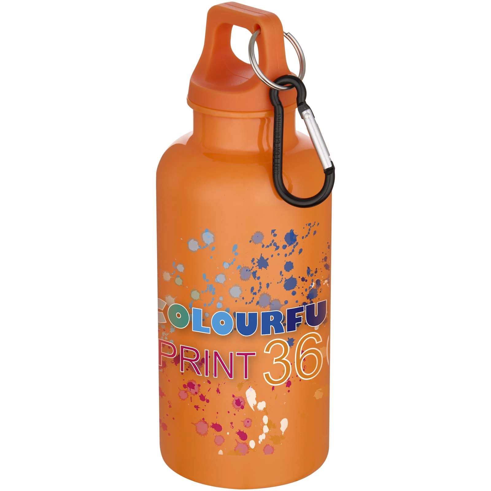 Immagine Borraccia in plastica riciclata RCS in tinta unita da 400 ml con moschettone Oregon 