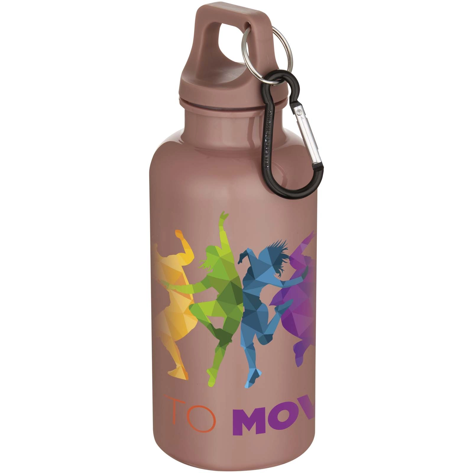Immagine Borraccia in plastica riciclata RCS in tinta unita da 400 ml con moschettone Oregon 