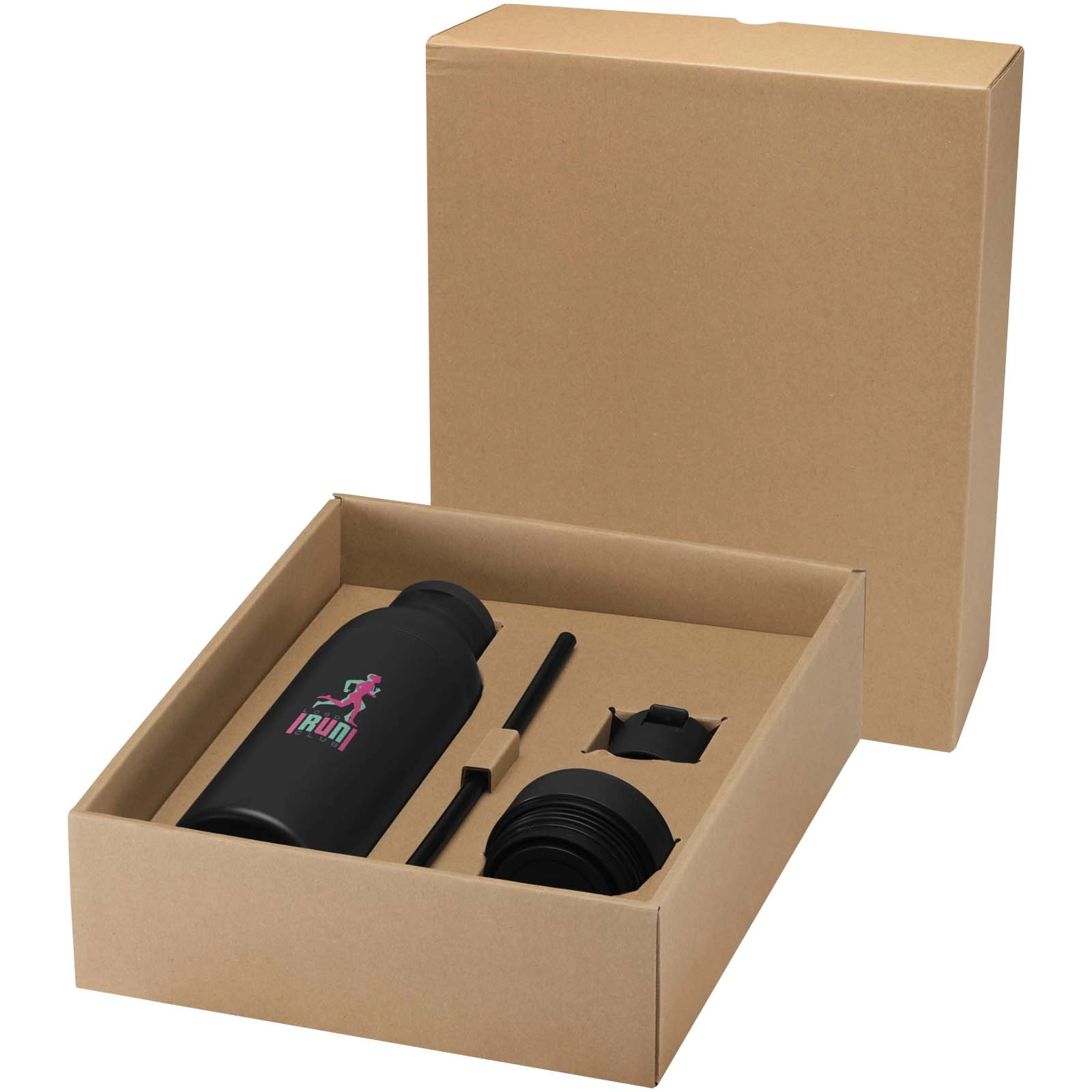 Immagine Borraccia in acciaio inossidabile riciclato certificato RCS a doppia parete da 650 ml con set di coperchi da 3 pezzi Illumina