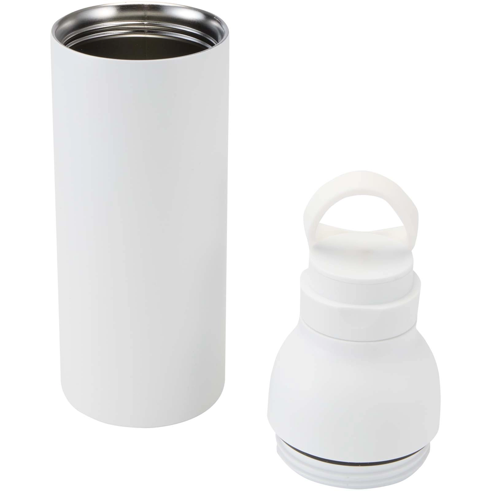 Immagine Borraccia in acciaio inossidabile riciclato certificato RCS a doppia parete da 650 ml con set di coperchi da 3 pezzi Illumina