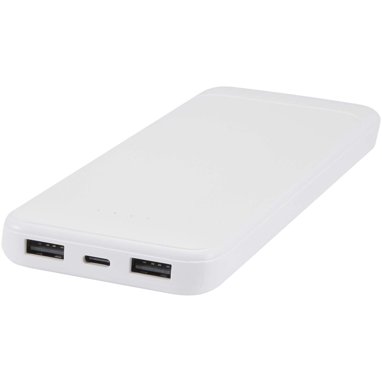 Immagine Power bank da 10.000 mAh e 10 W in plastica riciclata con 2 cavi integrati Adhil
