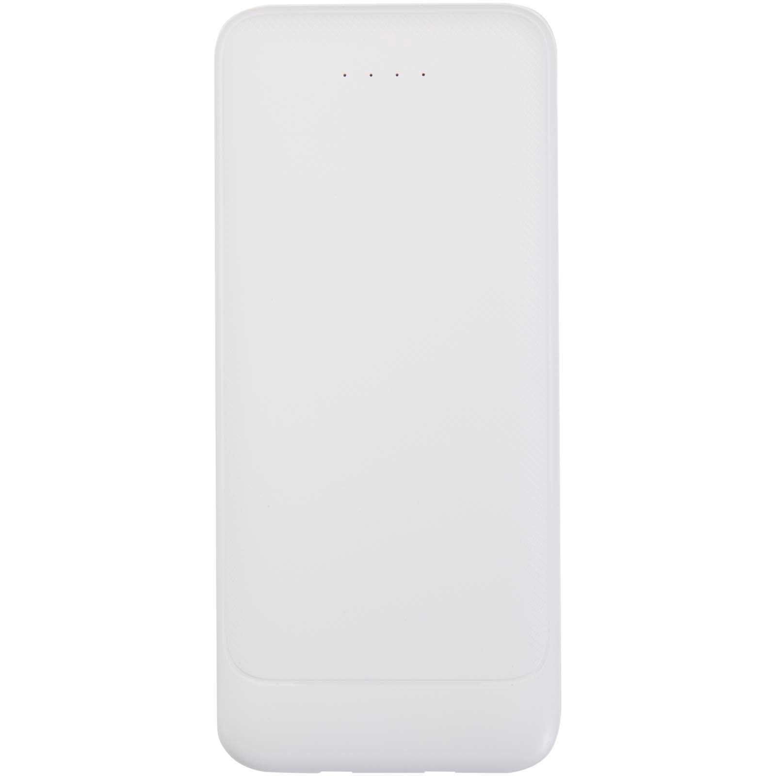 Immagine Power bank da 10.000 mAh e 10 W in plastica riciclata con 2 cavi integrati Adhil
